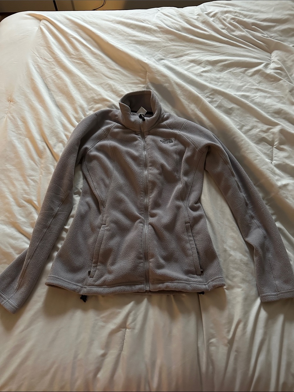 Grey north face fleece jacket